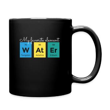 Chemistry Water Element Periodic Table - Full Colour Mug - black - Right