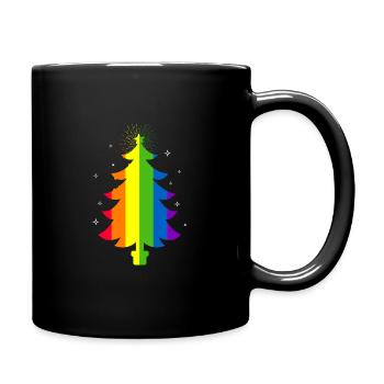 Regenbogen-Weihnachtsbaum LGBTQ Christmas Rainbow - Tasse einfarbig - Schwarz - Rechts