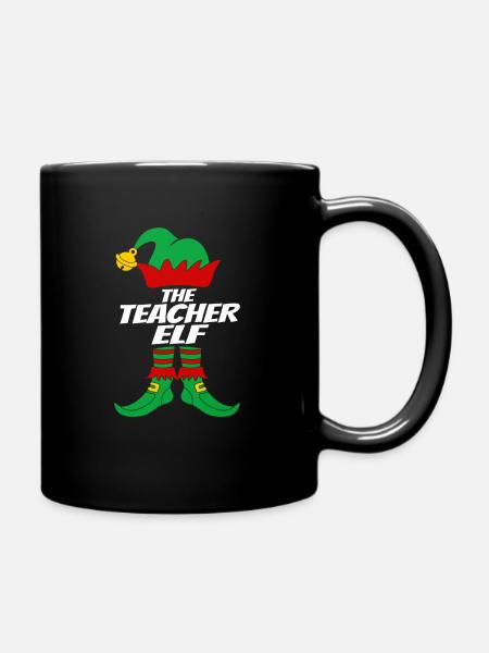 The Teacher Elf Lehrer Ugly Christmas Design - Tasse einfarbig - Schwarz