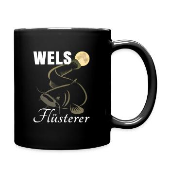 Wels Angeln - Tasse einfarbig - Schwarz - Rechts