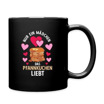 Just A Girl Who Loves Pancakes Mädchen Pfannkuchen - Tasse einfarbig - Schwarz - Rechts