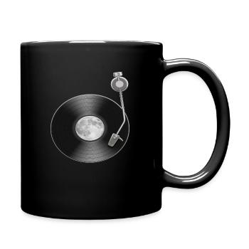 Moon Full Moon Record Space - Full Colour Mug - black - Right