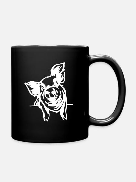 pig - Full Colour Mug - black