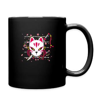 Kitsune Japanische Kultur Fuchs Kunst Saga - Tasse einfarbig - Schwarz - Rechts
