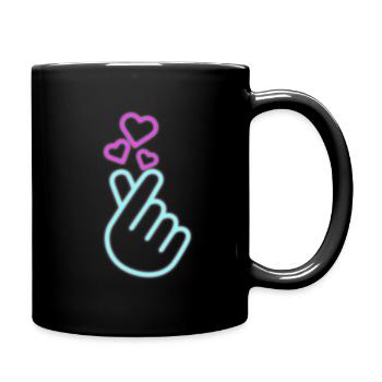 K-Pop Kdrama Electric Korean K Pop Finger HeartKor - Tasse einfarbig - Schwarz - Rechts