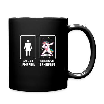 Grundschullehrerin Geschenk Referendariat Prüfung - Tasse einfarbig - Schwarz - Rechts