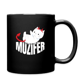 Muzifer Katze Kätzchen Teufel Luzifer - Tasse einfarbig - Schwarz - Rechts