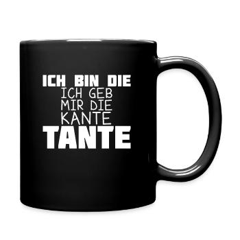 Ich geb mir die Kante Tante Hochzeit Onkel - Tasse einfarbig - Schwarz - Rechts