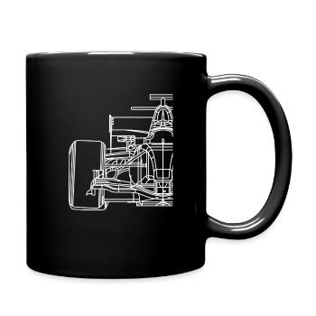 Formel Renncar schematische Rennwagen-Formel-Renns - Tasse einfarbig - Schwarz - Rechts