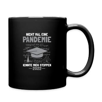 Uni Abschluss 2022 Pandemie Bachelor Master - Tasse einfarbig - Schwarz - Rechts