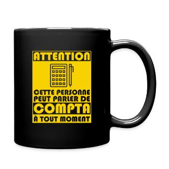 Humour Compta Comptabilité Collègue Stagiaire - Mug uni - noir - Droite