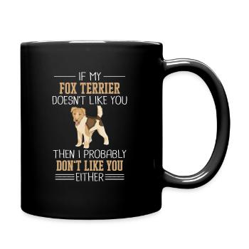 Chien Fox Terrier - Mug uni - noir - Droite