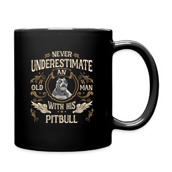 Pitbull Dog - Full Colour Mug - black - Right