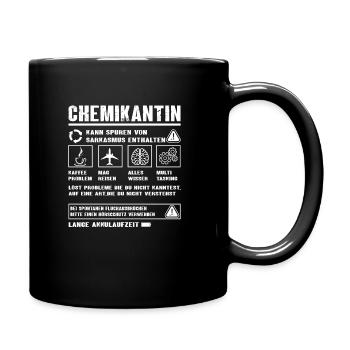 CHEMIKANTIN Spruch Beruf Sarkasmus Lustig Humor - Tasse einfarbig - Schwarz - Rechts