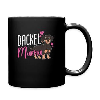 Dackel Mama Hundeliebhaber Dachshund Muttertag Dac - Tasse einfarbig - Schwarz - Rechts