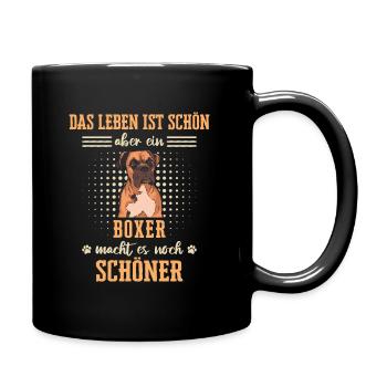 Deutscher Boxer Hund Hundehalter Hunde Boxer - Tasse einfarbig - Schwarz - Rechts