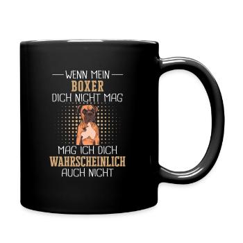 Deutscher Boxer Hund Hundehalter Hunde Boxer - Tasse einfarbig - Schwarz - Rechts
