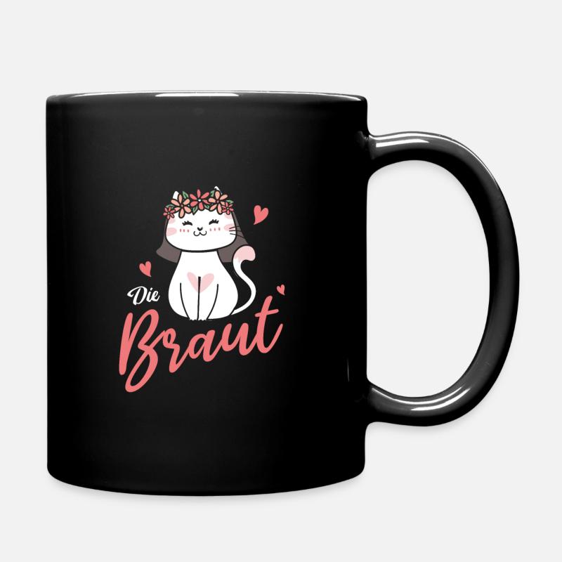 Die Braut Katze JGA Junggesellinnenabschied Hochze - Tasse einfarbig - Schwarz