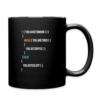 Funny Programmer Codes Coffee And Sleep - Tasse einfarbig - Schwarz - Rechts