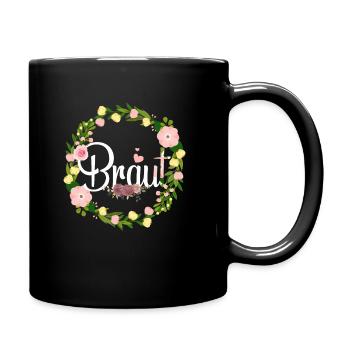 Braut Junggesellenabschied Hochzeit Braut Geschenk - Tasse einfarbig - Schwarz - Rechts