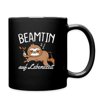Beamtin auf Lebenszeit - Beamtin Beruf Geschenk - Tasse einfarbig - Schwarz - Rechts