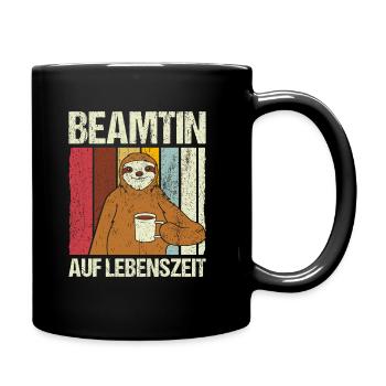 Beamtin auf Lebenszeit - Beamtin Beruf Geschenk - Tasse einfarbig - Schwarz - Rechts