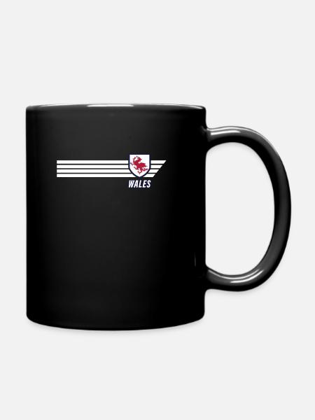 Wales Welsh Dragon Patriot Football Jersey - Full Colour Mug - black