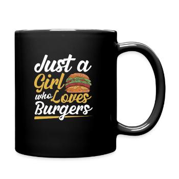 A Girl Who Loves Burgers - Tasse einfarbig - Schwarz - Rechts