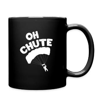 Funny Sky Diving Oh Chute - Tasse einfarbig - Schwarz - Rechts
