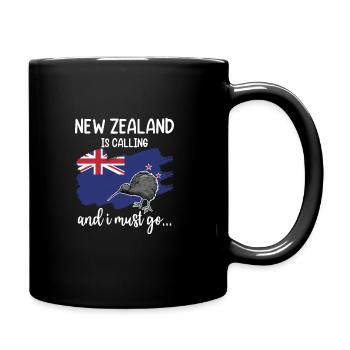 Neuseeland Flagge New Zealand Is Calling I Must Go - Tasse einfarbig - Schwarz - Rechts