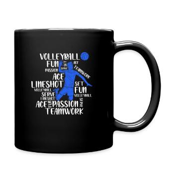 Volleyball Player Spike - Tasse einfarbig - Schwarz - Rechts