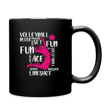 Volleyball Player Spike - Tasse einfarbig - Schwarz - Rechts