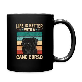 Cane Corso Dog - Full Colour Mug - black - Right