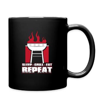 Grill Grillen Griller BBQ Barbecue - Full Colour Mug - black - Right