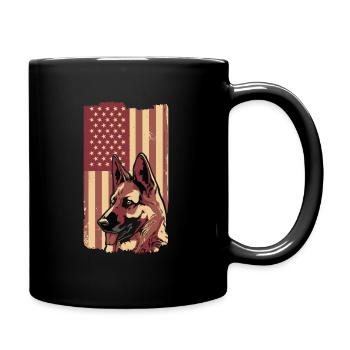 Malinois Hund - Tasse einfarbig - Schwarz - Rechts