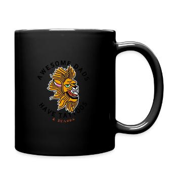 Awesome Dads have Tattoos and Beards - Tasse einfarbig - Schwarz - Rechts