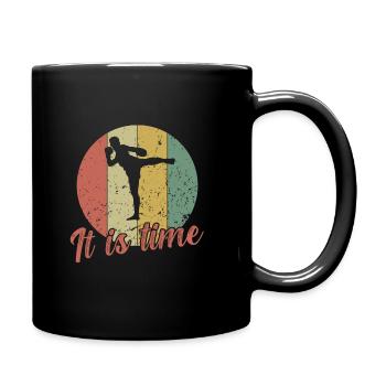It is Time / Kickboxen - Tasse einfarbig - Schwarz - Rechts