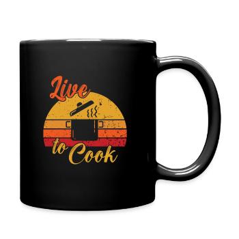 Live to Cook / Kochen - Full Colour Mug - black - Right