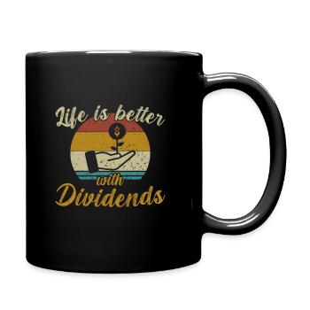 La vie est meilleure avec les dividendes / actions - Mug uni - noir - Droite