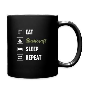 Eat Bushcraft Sleep Repeat / Bushcraft - Full Colour Mug - black - Right