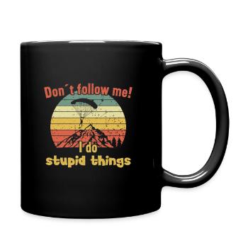 Ne me suivez pas / Parachutisme - Mug uni - noir - Droite