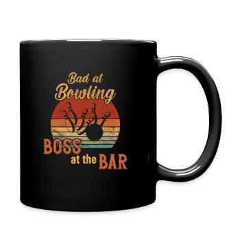 Mauvais au bowling boss au bar / bowling - Mug uni - noir - Droite