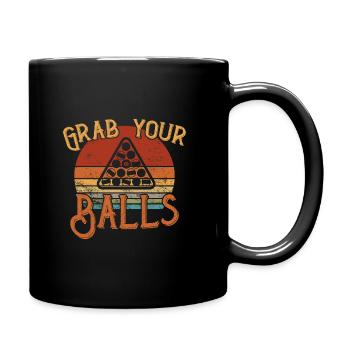 Grab your Balls / Billiard Snooker - Full Colour Mug - black - Right