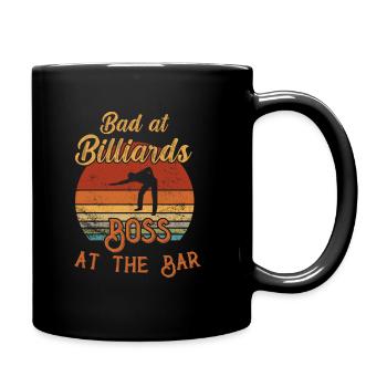 Bad at Billiards Boss at the Bar / Billiard - Tasse einfarbig - Schwarz - Rechts