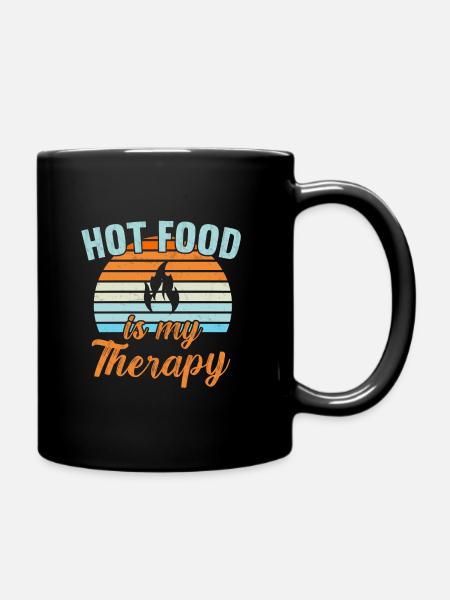 La nourriture chaude est ma thérapie / Scharfes Essen - Mug uni - noir