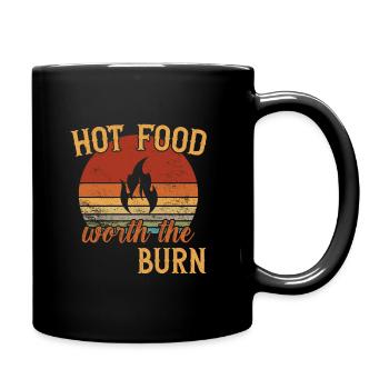 Hot Food - Worth the Burn / Scharfes Essen - Full Colour Mug - black - Right