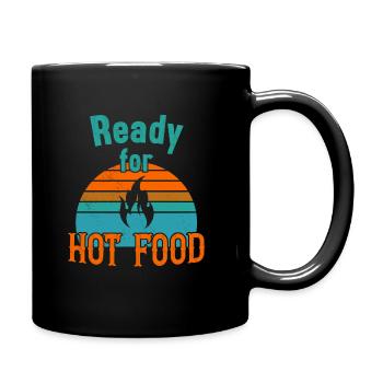 Prêt pour la nourriture chaude / Scharfes Essen - Mug uni - noir - Droite
