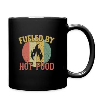 Fueled by Hot Food / Scharfes Essen - Full Colour Mug - black - Right