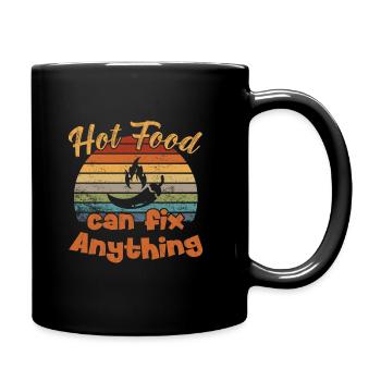 La nourriture chaude peut tout réparer / Scharfes Essen - Mug uni - noir - Droite