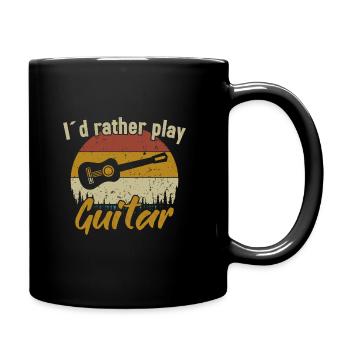 I´d rather play Guitar / Gitarre - Tasse einfarbig - Schwarz - Rechts